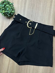 Shorts Alfaiataria Cinto Fivela Dourado