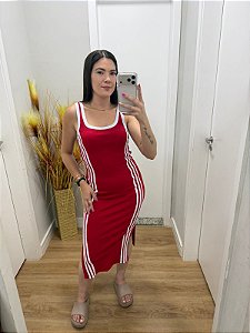 Vestido Regata Listra Ribana Vermelho