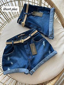 Shorts Jeans Laura cinto Plus Size