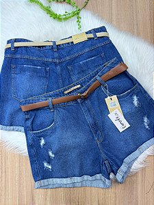 Shorts Jeans Laura cinto Plus Size