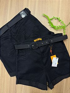 Shorts Jeans Preto Plus Size