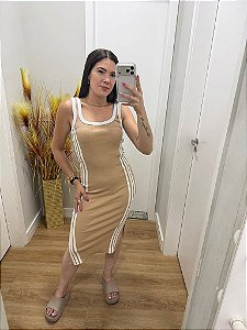 Vestido Regata Listra Ribana Bege