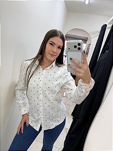 Camisa Social Coraçoes bege