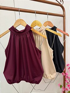 Blusa gola alta Franzida