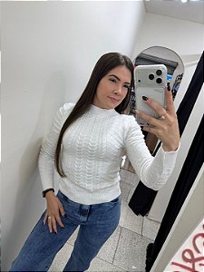 Blusa Tricô Modal Manga Longa Feminina