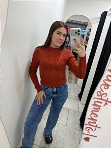 Blusa Tricô Modal Manga Longa Feminina