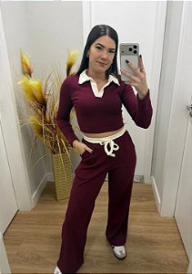 Conjunto Ribana Gola pollo Manga longa