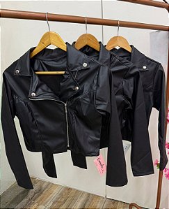 Jaqueta Biker Couro Sintético Tradicional – Preta