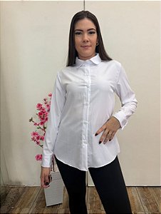 Camisa Social Feminina em Crepe Duna – Branca