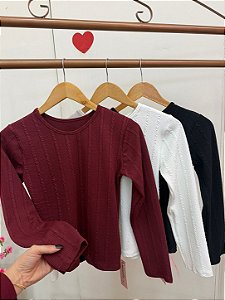 Blusa Detalhes Manga Longa