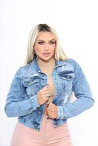 JAQUETA JEANS DESTROYD LAVAGEM USED VERTERE JEANS VTR 0170