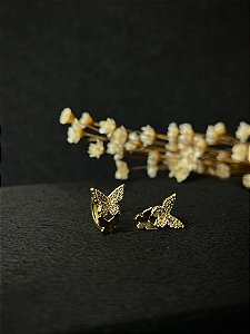 Brinco borboleta Cravejado