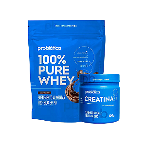 100% PURE WHEY (900g) + CREATINA (100G) PROBIOTICA