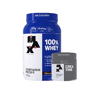 100% WHEY 900g + CREATINA 100g - MAX TITANIUM