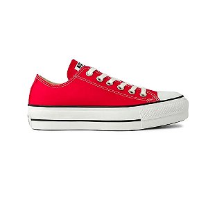 Tênis Converse Plataforma Vermelho/Preto/Branco Feminino
