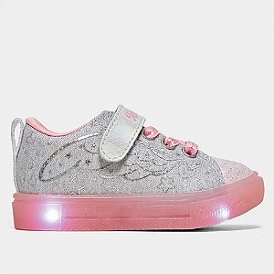 Tênis Skechers Twinkle Sparks Ice Cinza/Rosa Feminino