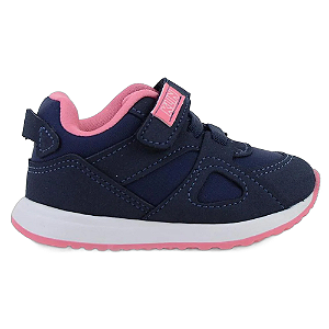Tênis Klin Walk Baby Marinho/Pink Infantil