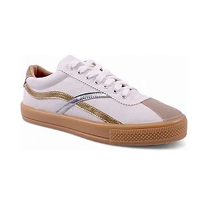 Tenis Byara Napa Branco/Dourado Feminino