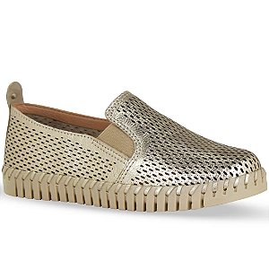 Sapato Bottero Bottwister III Couro Metal Dourado Feminino