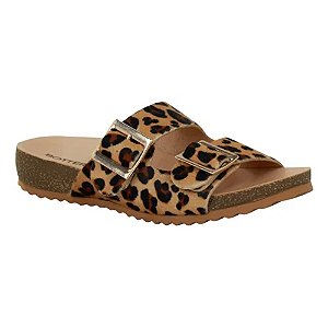 Sandalia Bottero Couro Poney Leopardo Amarelo Feminino