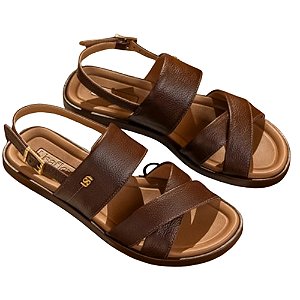 Sandalia Usaflex Couro Pinho Feminino