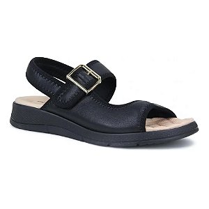 Sandalia Piccadilly Napa Stretch Soft Preto/Preto Feminino