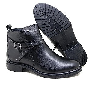 Bota Perlatto Couro Cft Preto Feminino