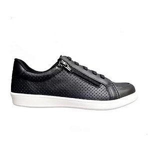 Tênis Marina Mello Couro Foratto Preto Feminino