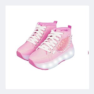 Tênis Pampili Fly De Rodinha Rosa Danone Infantil
