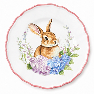 Prato Raso Decorativo em Melamina – Coleção Coelhos