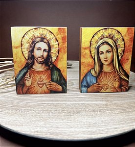 COMBO 2 ÍCONES (Sagrado Coração de Jesus e Imaculado Coração de Maria)