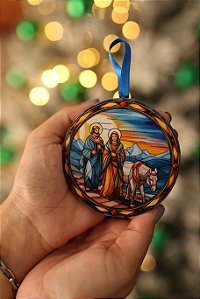 Pingentes Natalino - Chegada de São José e Nossa Senhora em Belém