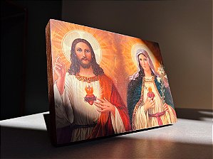 Ícone Sagrado Coração de Jesus e Imaculado Coração de Maria