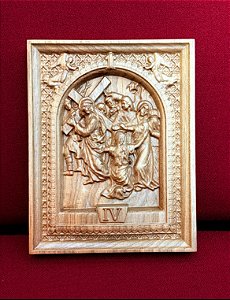 Via Sacra Entalhada em Madeira 48cm