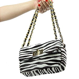 Bolsa Magda Animal Print em couro legitimo