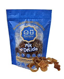 Mix Delícia - Aorta e Traqueia Bovina 100g - AlecrimPet