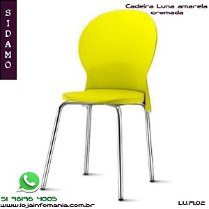 Cadeira Luna amarelo cromada