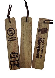 Marcador de Página Madeira Personalizável