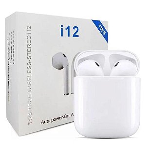 Fone Ouvido Sem Fio Bluetooth I12 Tws Branco Branco