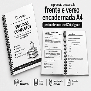 Impressão de Apostilas Preto e Branco Encadernada