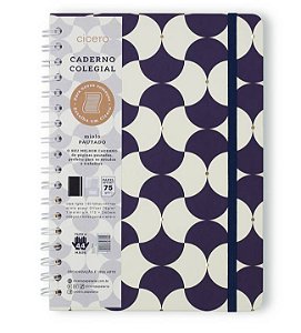 Caderno Colegial Espiral Bossa Nova Azul