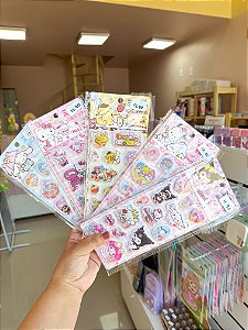 Cartela de Adesivos 3D turma da hello kitty