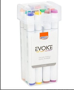 Marcador Artístico Evoke Dual Mark 12 cores