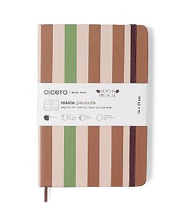 Caderneta Mocha Pistache Pautado 14x21 Lungo