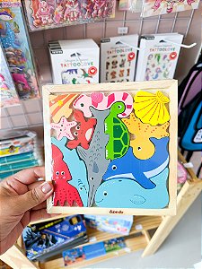 Brinquedo de madeira encaixadinhos / 12 peças