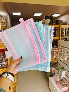 Pasta de tela A5 c/ dois zíperes