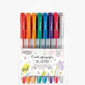 Caneta Esferográfica em Gel Glitter Brw | 8 und