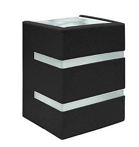 ARANDELA ALUM 1XG9 2 ALETA 2 FACHOS PRETO BLUMENAU