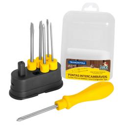 JOGO DE CHAVES FENDA/PHILIPS INTERCABIAVEIS 6PÇS TRAMONTINA