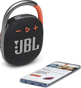 Caixa de Som Bluetooth JBL CLIP 4 5W Preto/Laranja